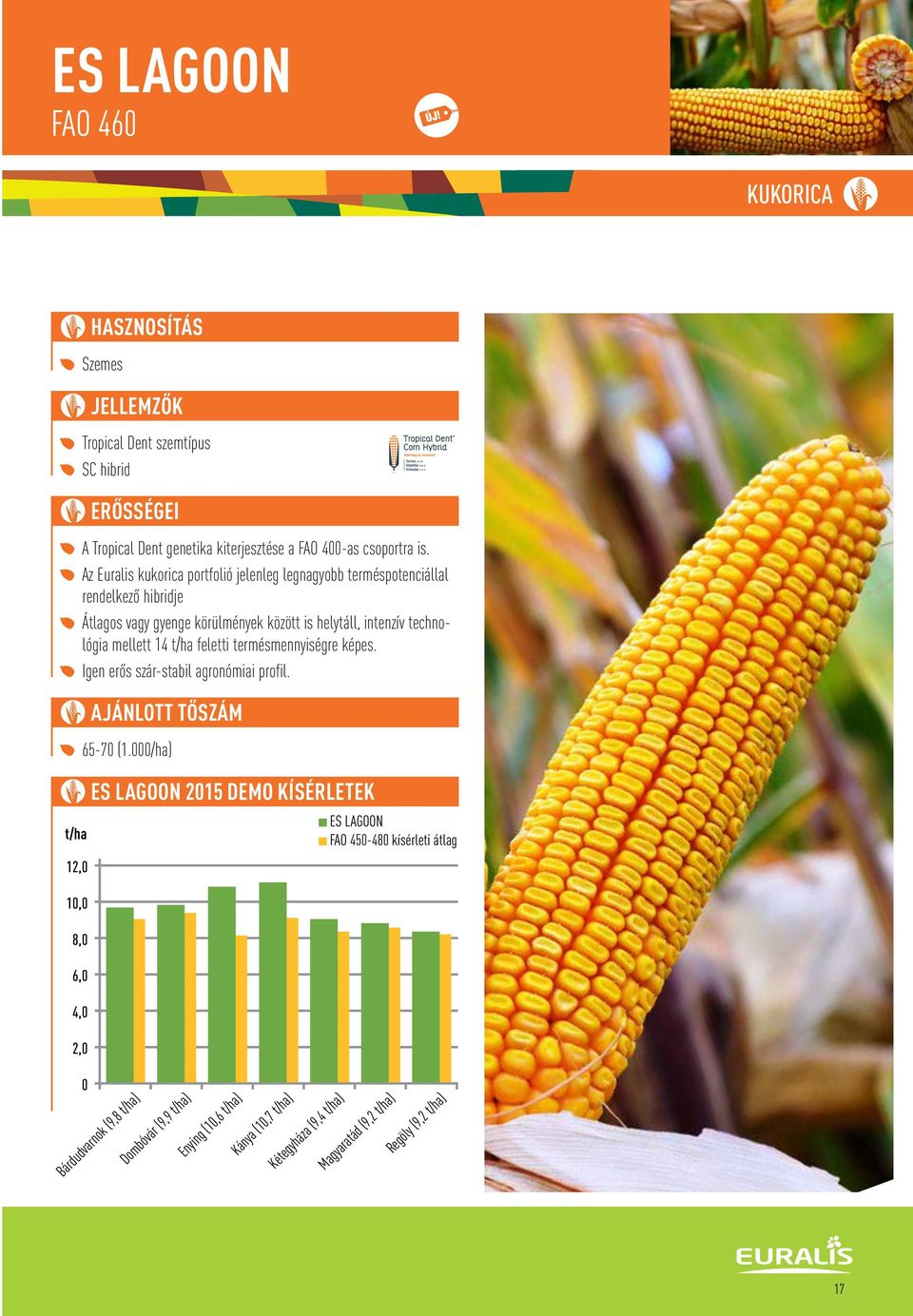 feletti termésmennyiségre képes. Igen erôs MAIZE szár-stabil GRAINagronómiai profil. t/ha 12,0 10,0 8,0 6,0 4,0 2,0 AJÁNLOTT TÔSZÁM 65-70 (1.