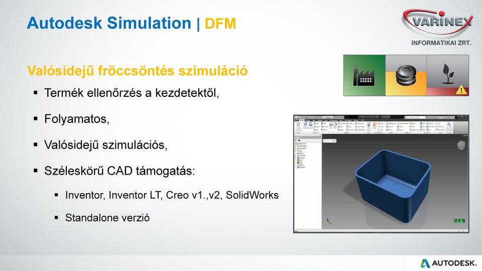 Folyamatos, Valósidejű szimulációs, Széleskörű CAD