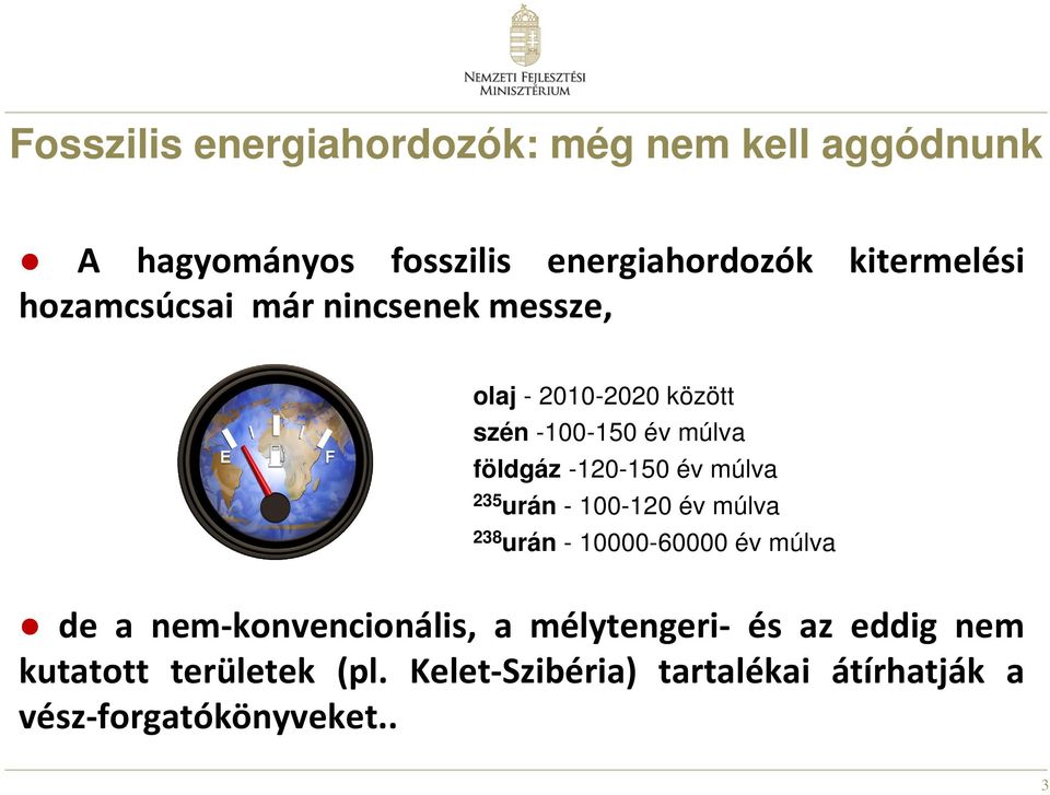 múlva 235 urán - 100-120 év múlva 238 urán - 10000-60000 év múlva de a nem-konvencionális, a