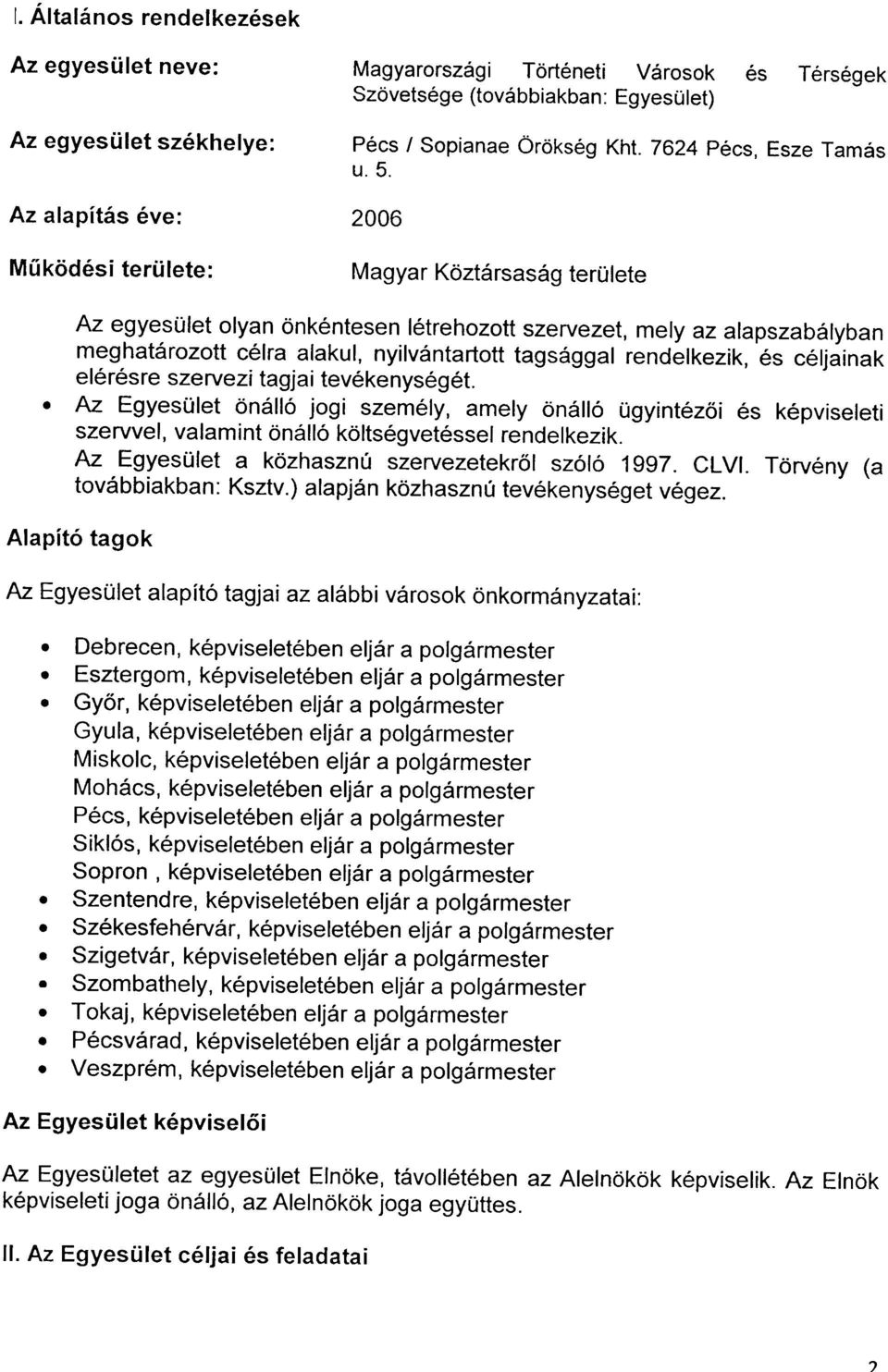 tagsággal rendelkezik, és céljainak elérésre szervezi tagjai tevékenységét Az Egyesület önálló jogi személy, amely önálló ügyintézöi és képviseleti szervvel, valamint önálló költségvetéssel