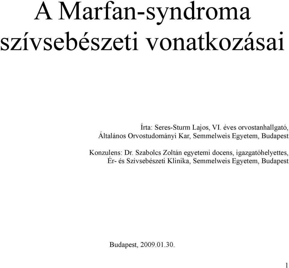 A Marfan-syndroma szívsebészeti vonatkozásai - PDF Free Download