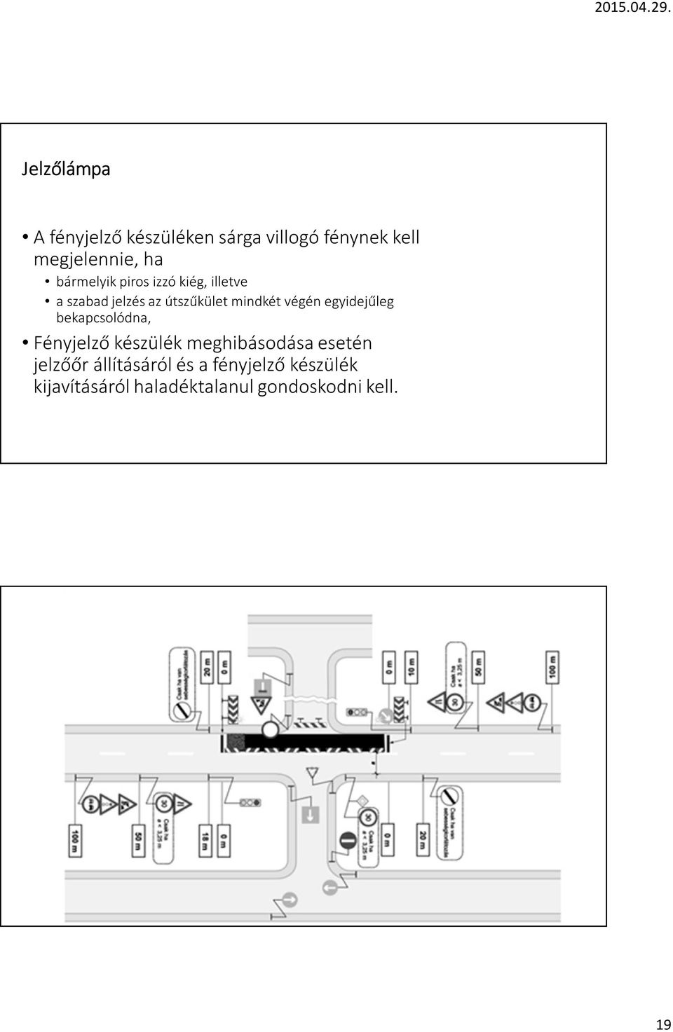 egyidejűleg bekapcsolódna, Fényjelző készülék meghibásodása esetén jelzőőr