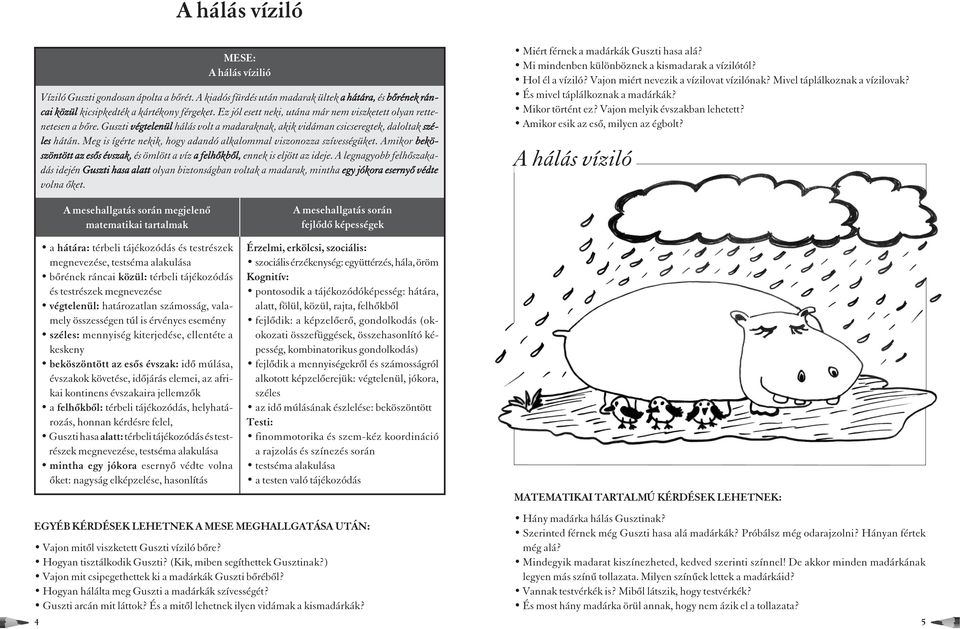 Meg is ígérte nekik, hogy adandó alkalommal viszonozza szívességüket. Amikor beköszöntött az esõs évszak, és ömlött a víz a felhõkbõl, ennek is eljött az ideje.