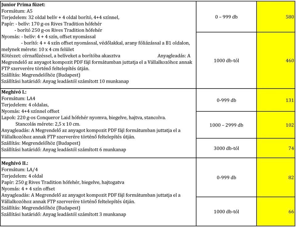 akasztva Anyagleadás: A Megrendelő az anyagot kompozit PDF fájl formátumban juttatja el a Vállalkozóhoz annak FTP szerverére történő feltelepítés útján.