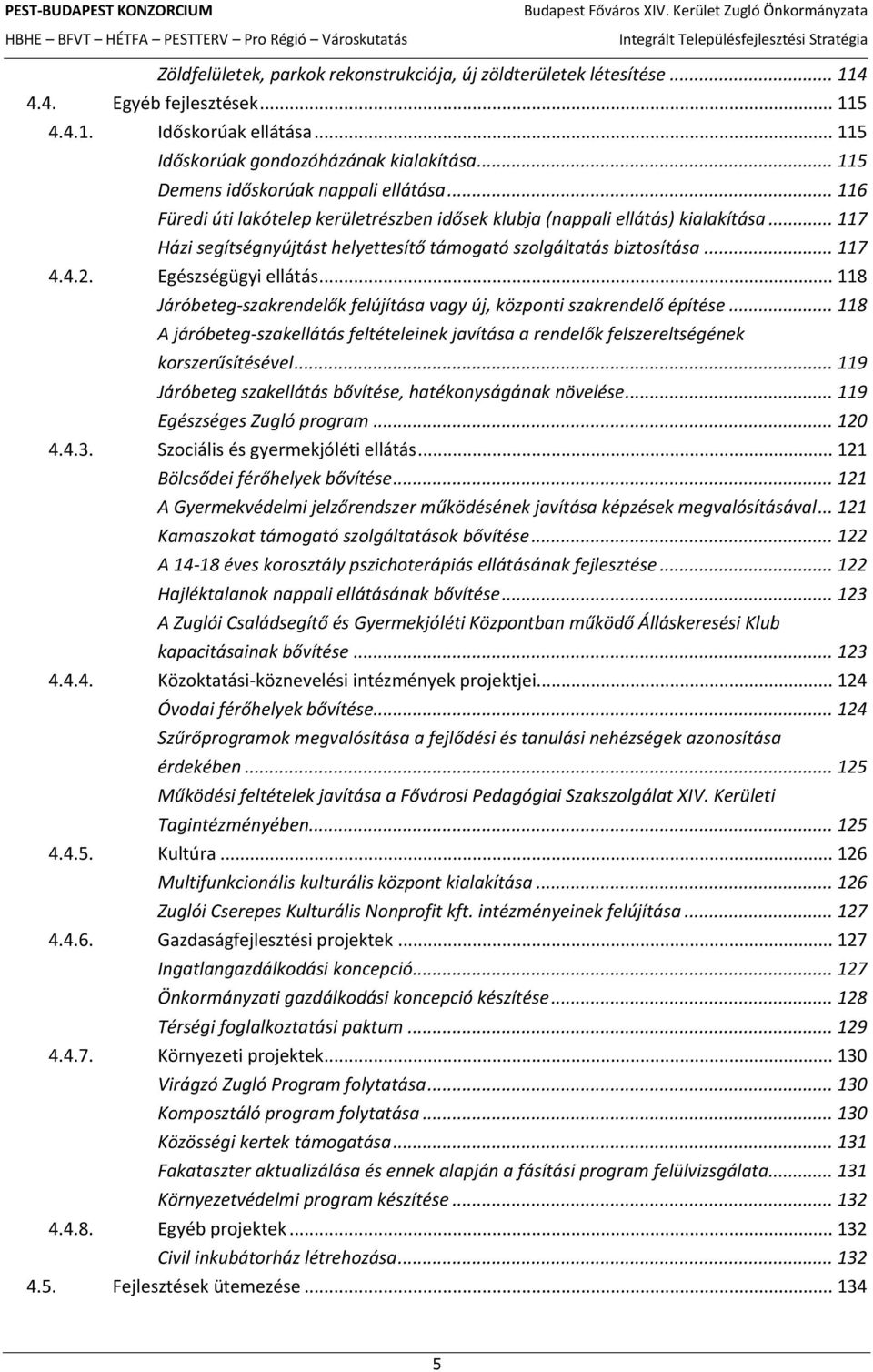 .. 117 Házi segítségnyújtást helyettesítő támogató szolgáltatás biztosítása... 117 4.4.2. Egészségügyi ellátás... 118 Járóbeteg-szakrendelők felújítása vagy új, központi szakrendelő építése.