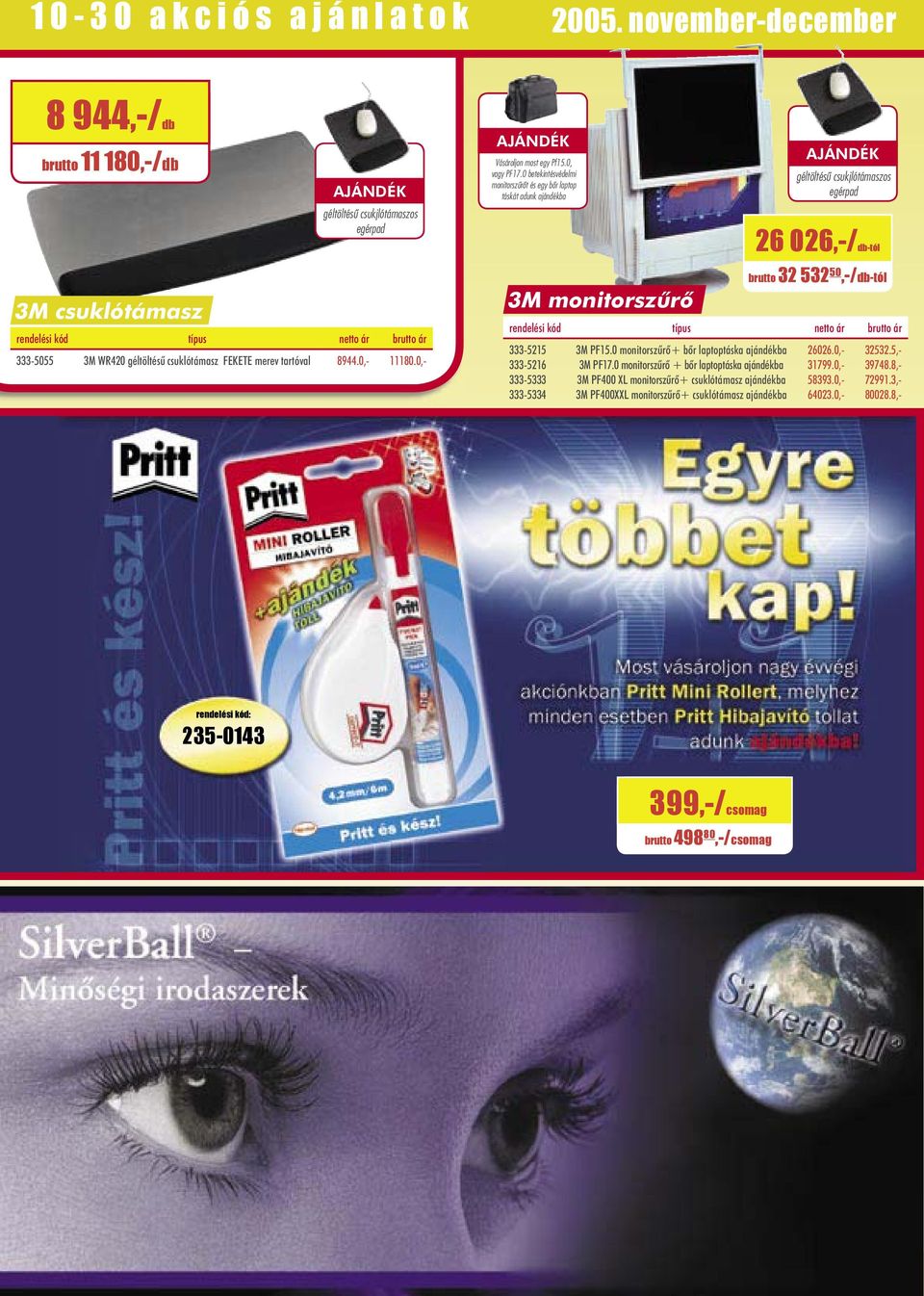 PF15.0 monitorszûrô+ bôr laptoptáska ajándékba 3M PF17.