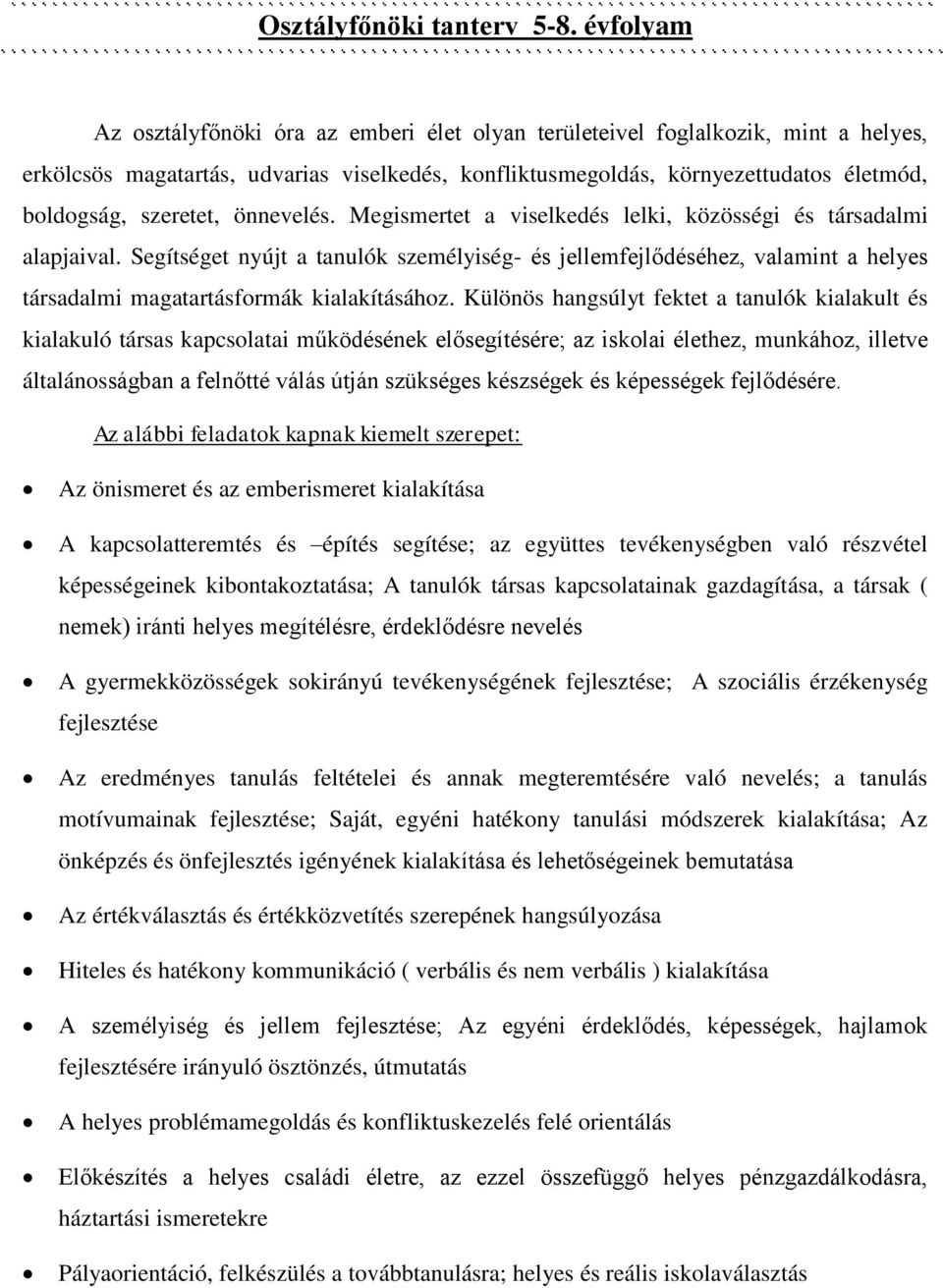 Osztályfőnöki tanterv 5-8. évfolyam - PDF Free Download