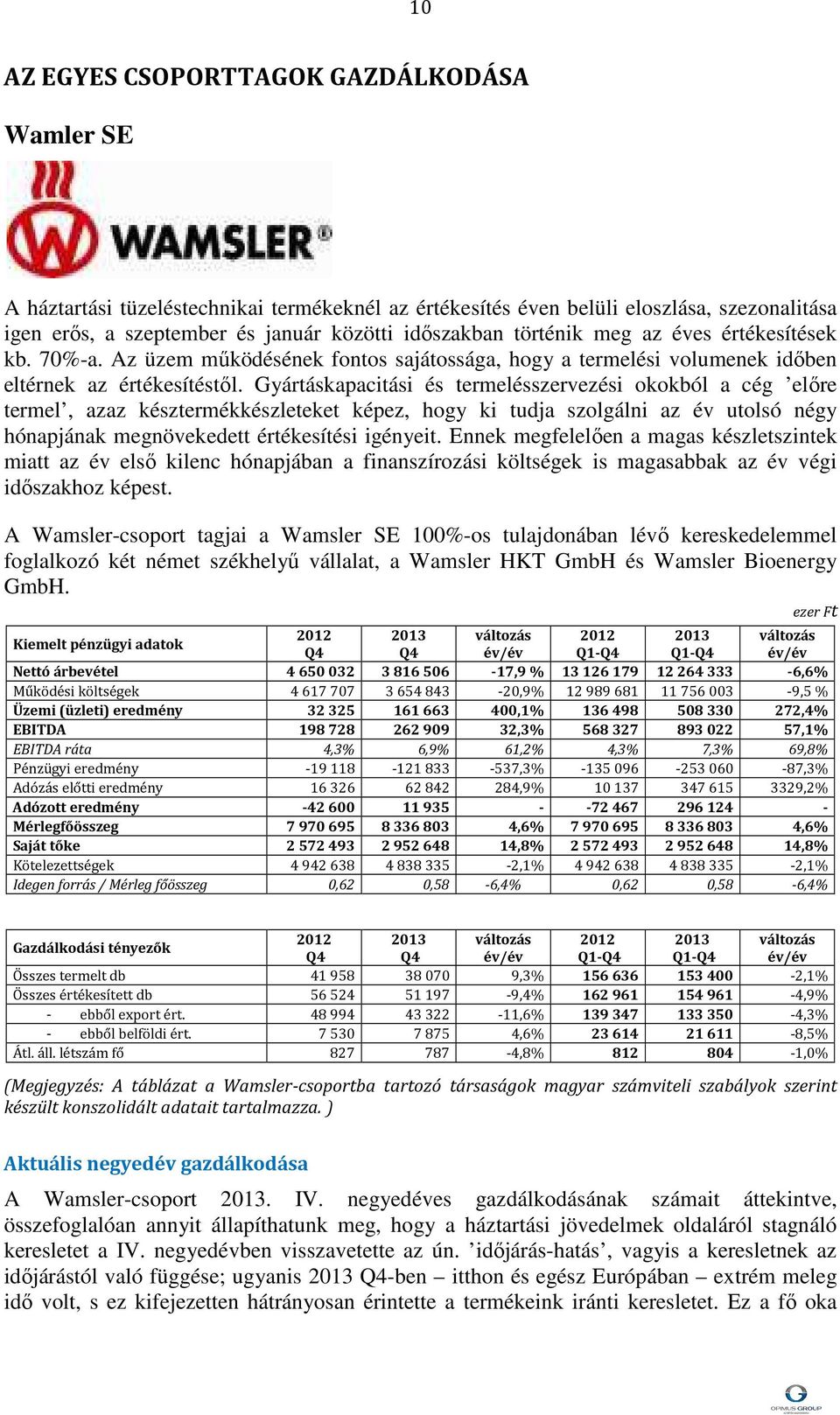 Gyártáskapacitási és termelésszervezési okokból a cég előre termel, azaz késztermékkészleteket képez, hogy ki tudja szolgálni az év utolsó négy hónapjának megnövekedett értékesítési igényeit.