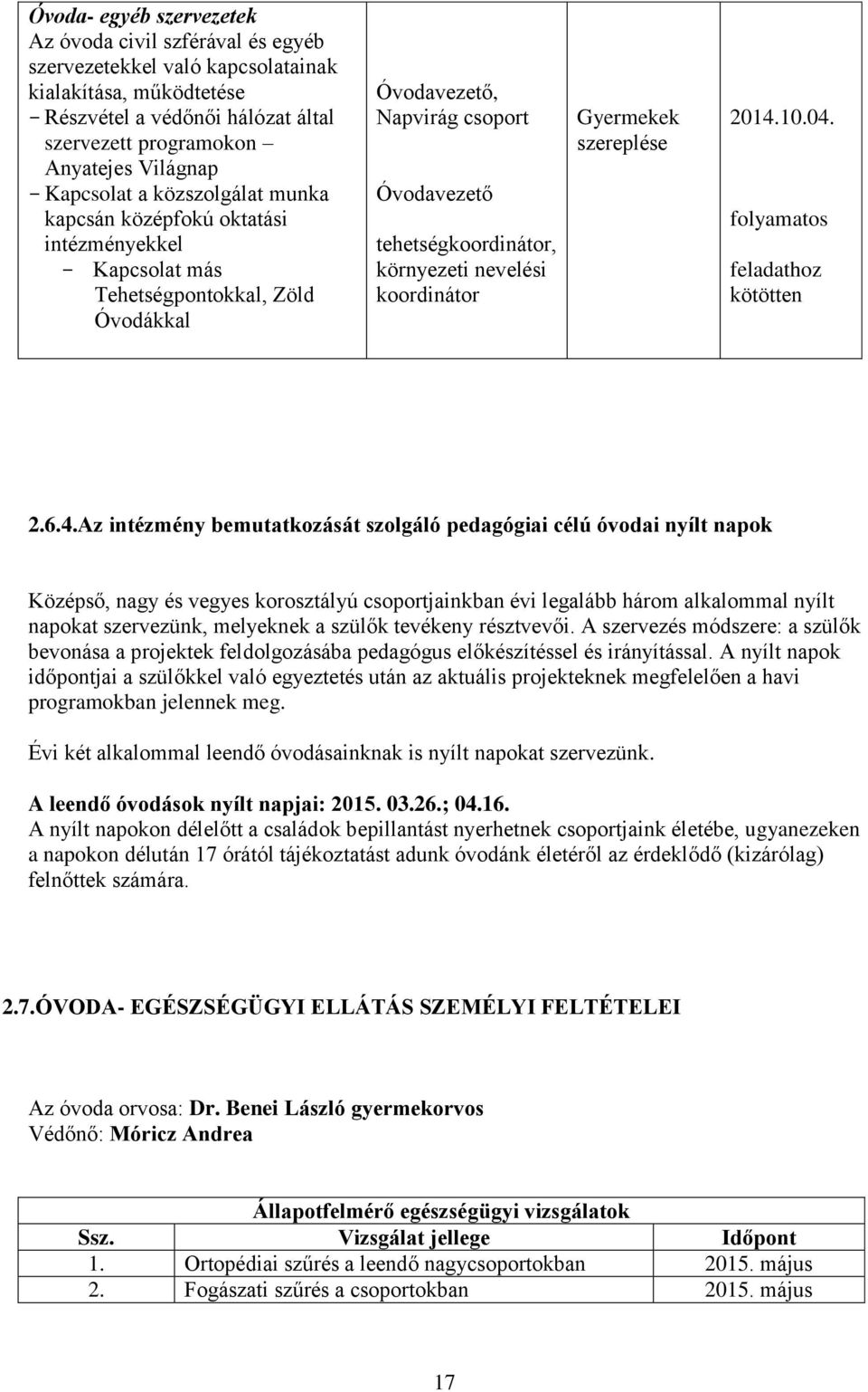 Gyermekek szereplése 2014.