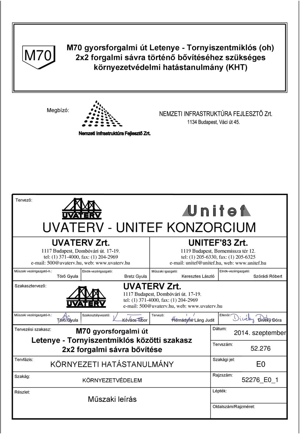 tel: (1) 205-6330, fax: (1) 205-6325 e-mail: unitef@unitef.hu, web: www.unitef.hu Műszaki vezérigazgató-h.