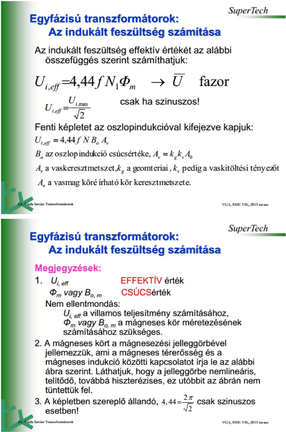 Indukált feszültség képlete