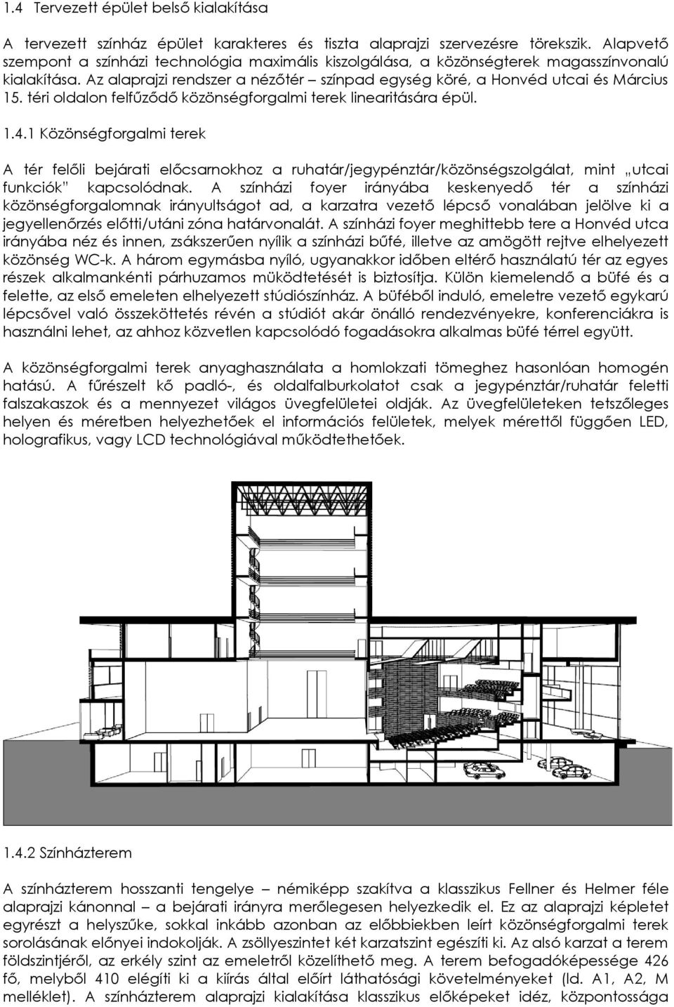 téri oldalon felfűződő közönségforgalmi terek linearitására épül. 1.4.