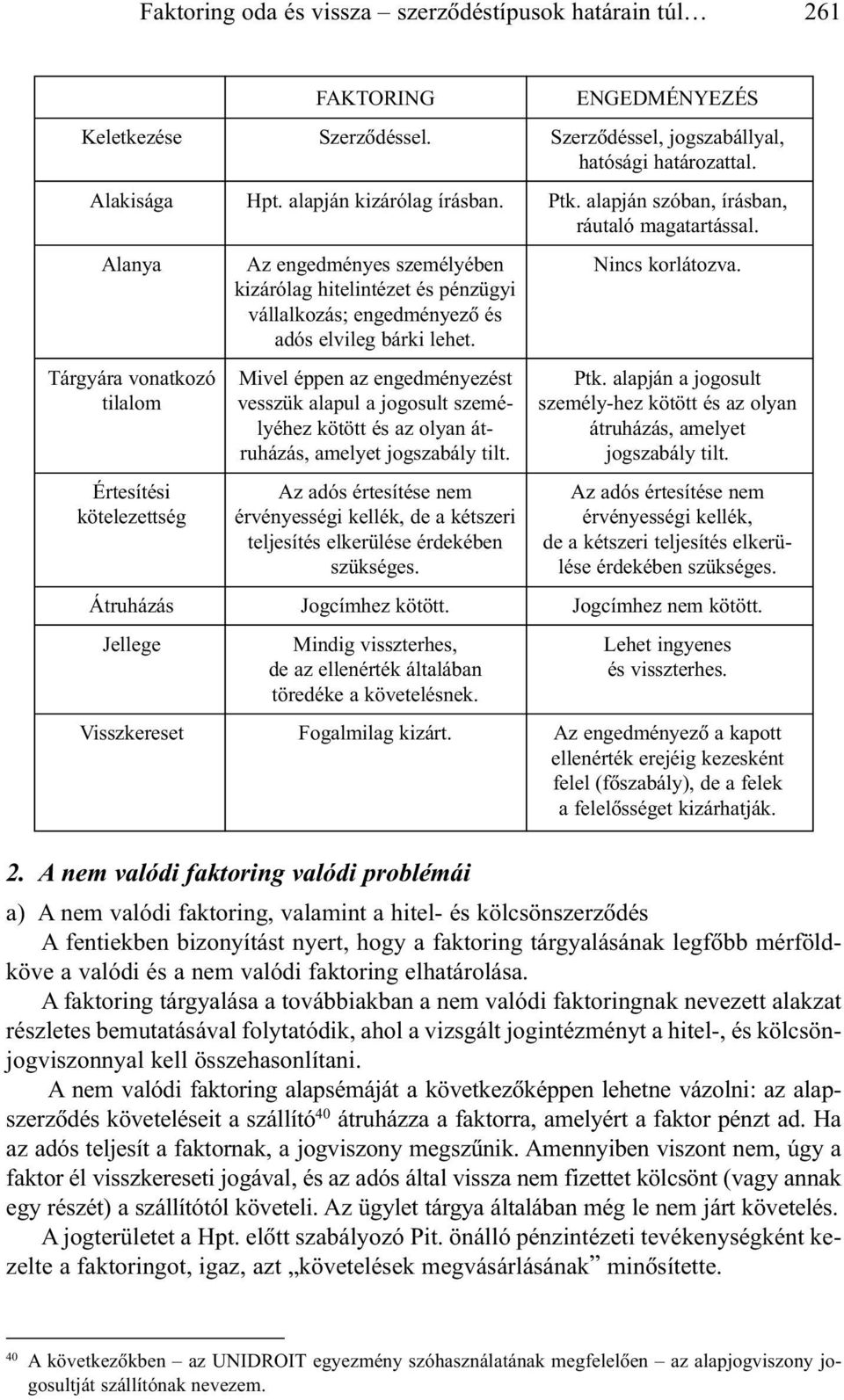Mivel éppen az engedményezést vesszük alapul a jogosult személyéhez kötött és az olyan átruházás, amelyet jogszabály tilt.