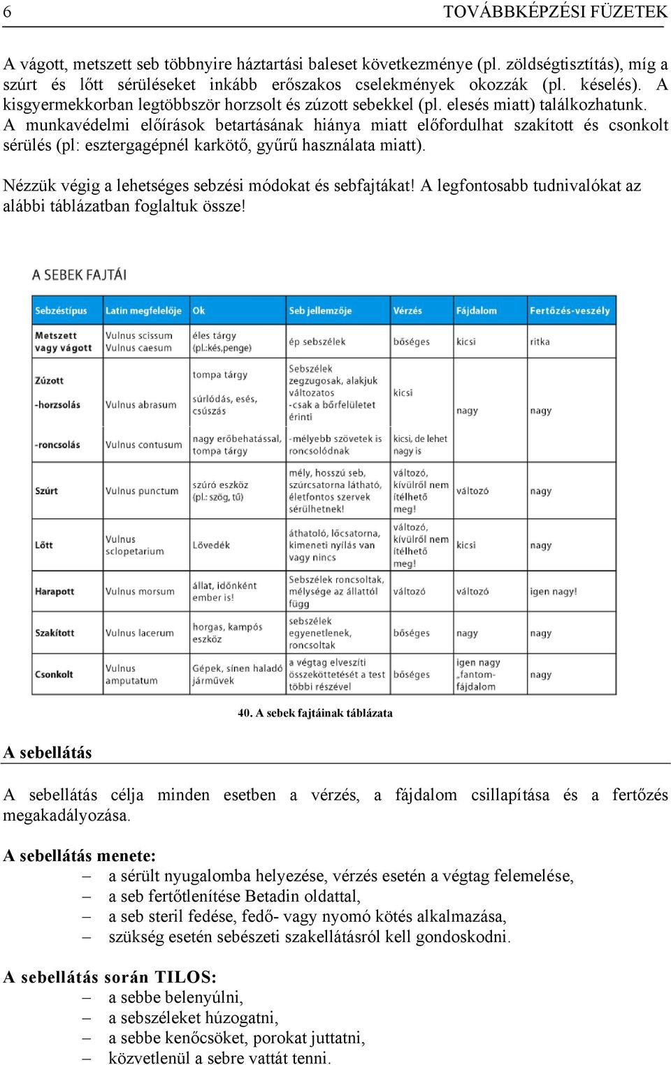 A munkavédelmi előírások betartásának hiánya miatt előfordulhat szakított és csonkolt sérülés (pl: esztergagépnél karkötő, gyűrű használata miatt).