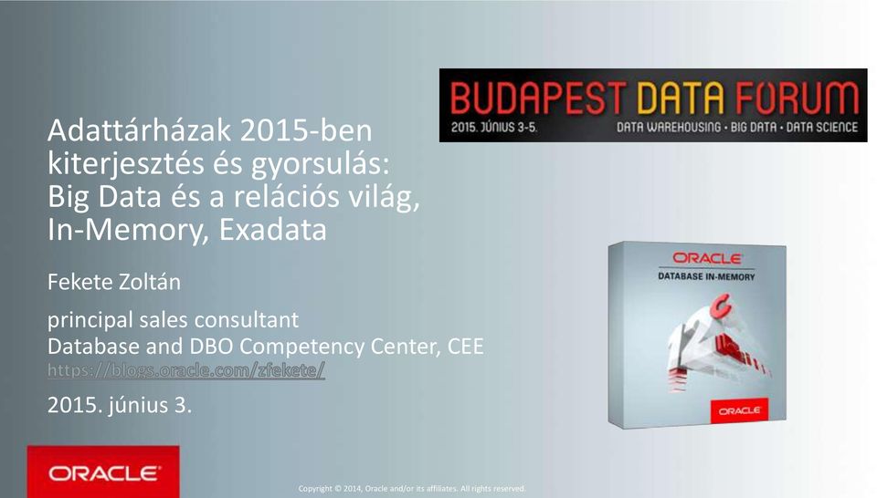 consultant Database and DBO Competency Center, CEE 2015. június 3.