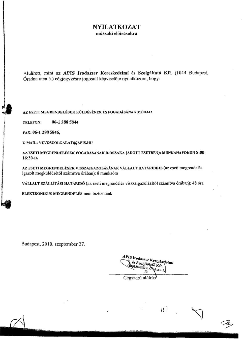 VEVOSZOLGALAT@APIS.