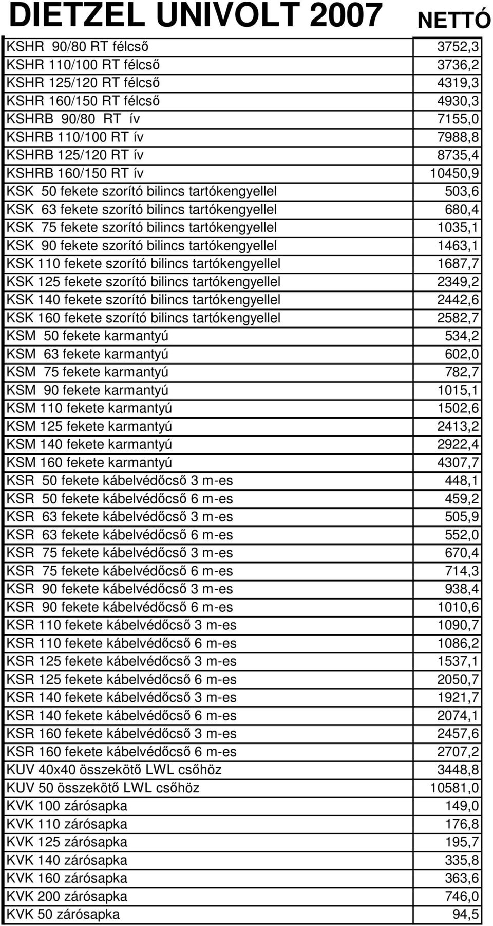 szorító bilincs tartókengyellel 1463,1 KSK 110 fekete szorító bilincs tartókengyellel 1687,7 KSK 125 fekete szorító bilincs tartókengyellel 2349,2 KSK 140 fekete szorító bilincs tartókengyellel