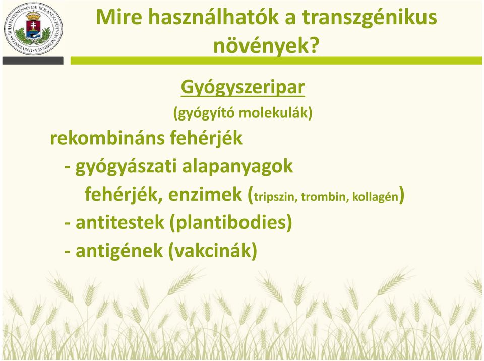 - gyógyászati alapanyagok fehérjék, enzimek (tripszin,