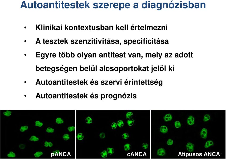 antitest van, mely az adott betegségen belül alcsoportokat jelöl ki