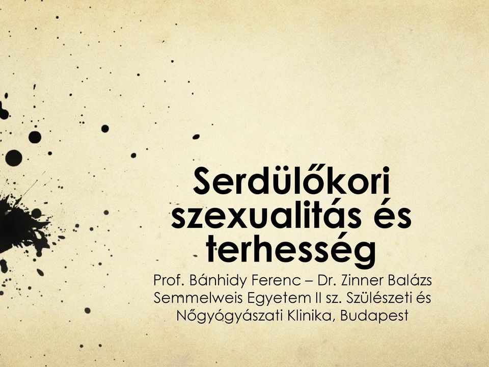 Zinner Balázs Semmelweis Egyetem II