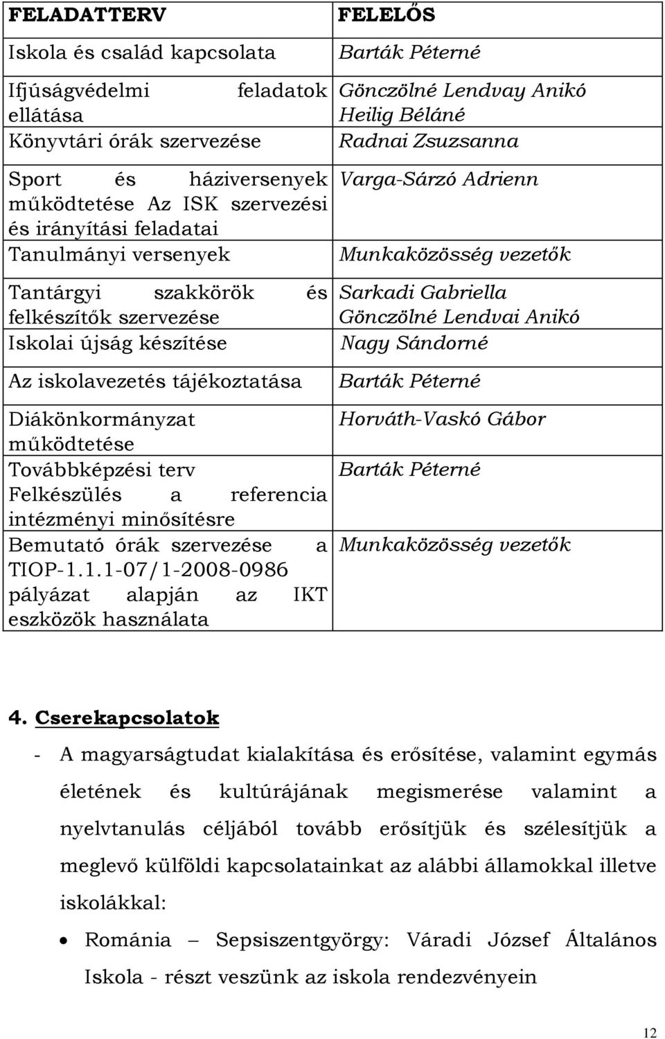 Bemutató órák szervezése a TIOP-1.