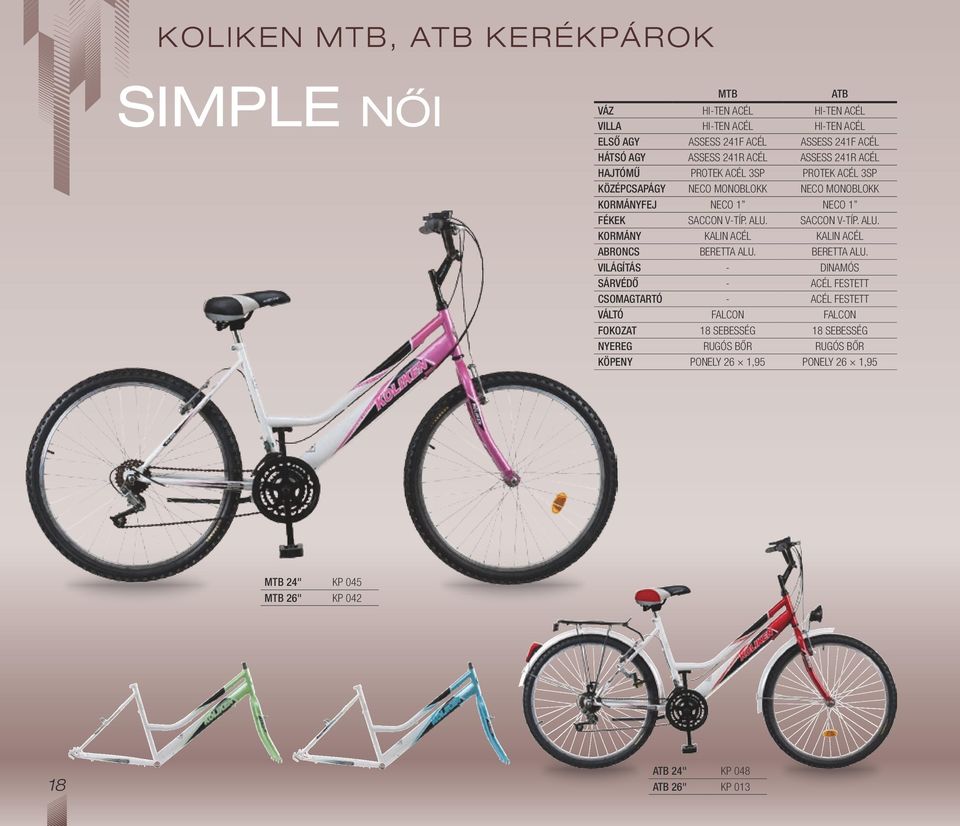 Kontrafékes kerékpárok MTB, ATB kerékpárok Tracking Kerékpárok Gyermek  kerékpárok BMX kerékpárok PDF Ingyenes letöltés