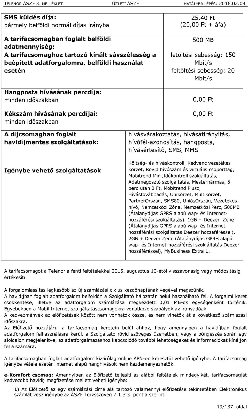 0,00 Ft 0,00 Ft A díjcsomagban foglalt havidíjmentes szolgáltatások: Igénybe vehető szolgáltatások hívásvárakoztatás, hívásátirányítás, hívófél-azonosítás, hangposta, hívásértesítő, SMS, MMS Költség-