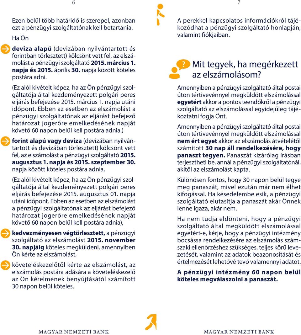 napja között köteles postára adni. (Ez alól kivételt képez, ha az Ön pénzügyi szolgáltatója által kezdeményezett polgári peres eljárás befejezése 2015. március 1. napja utáni időpont.