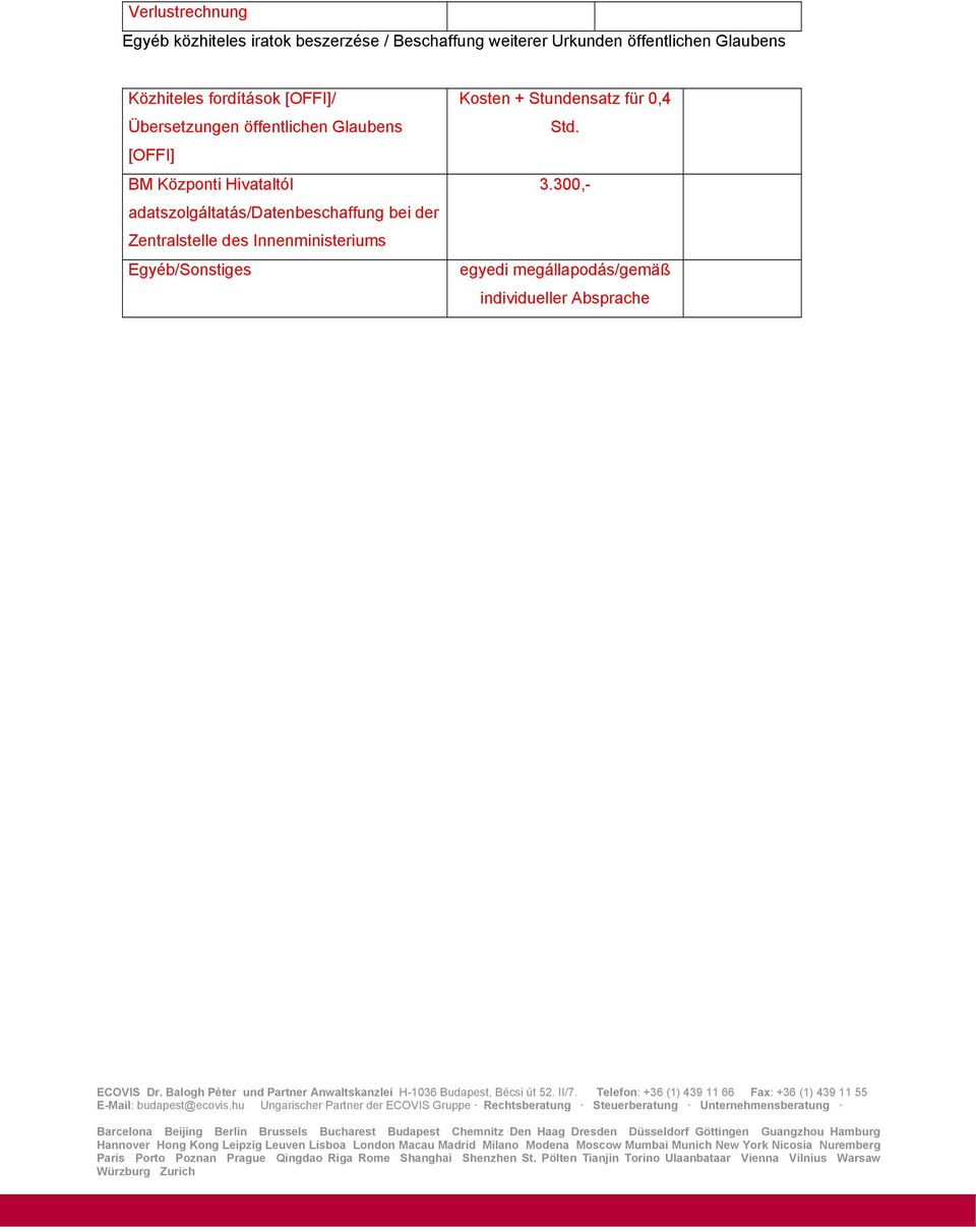 Hivataltól adatszolgáltatás/datenbeschaffung bei der Zentralstelle des Innenministeriums