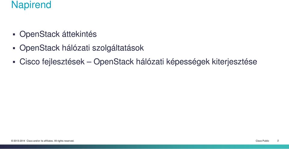 Cisco fejlesztések OpenStack