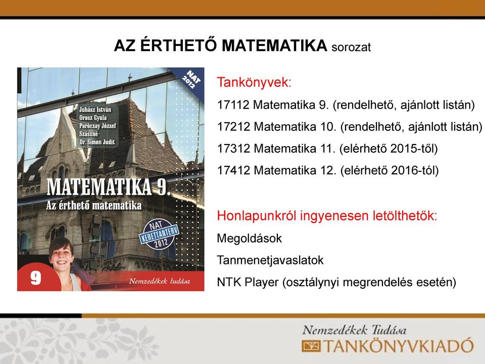 (rendelhető, ajánlott listán) 17312 Matematika 11.