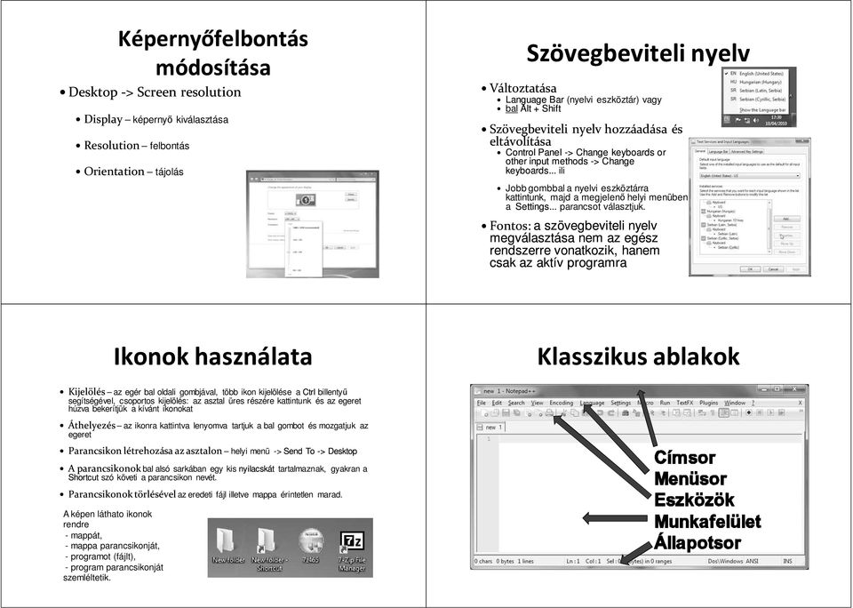 .. ili Jobb gombbal a nyelvi eszköztárra kattintunk, majd a megjelenő helyi menüben a Settings... parancsot választjuk.