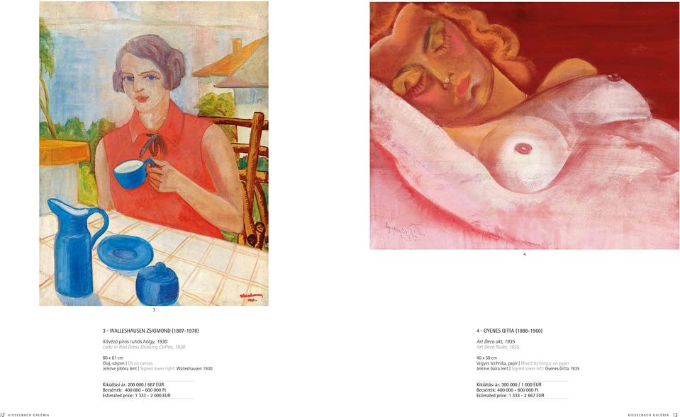 on paper Jelezve balra lent Signed lower left: Gyenes Gitta 1935 Kikiáltási ár: 200 000 / 667 EUR Becsérték: 400 000-600 000 Ft Estimated price: 1