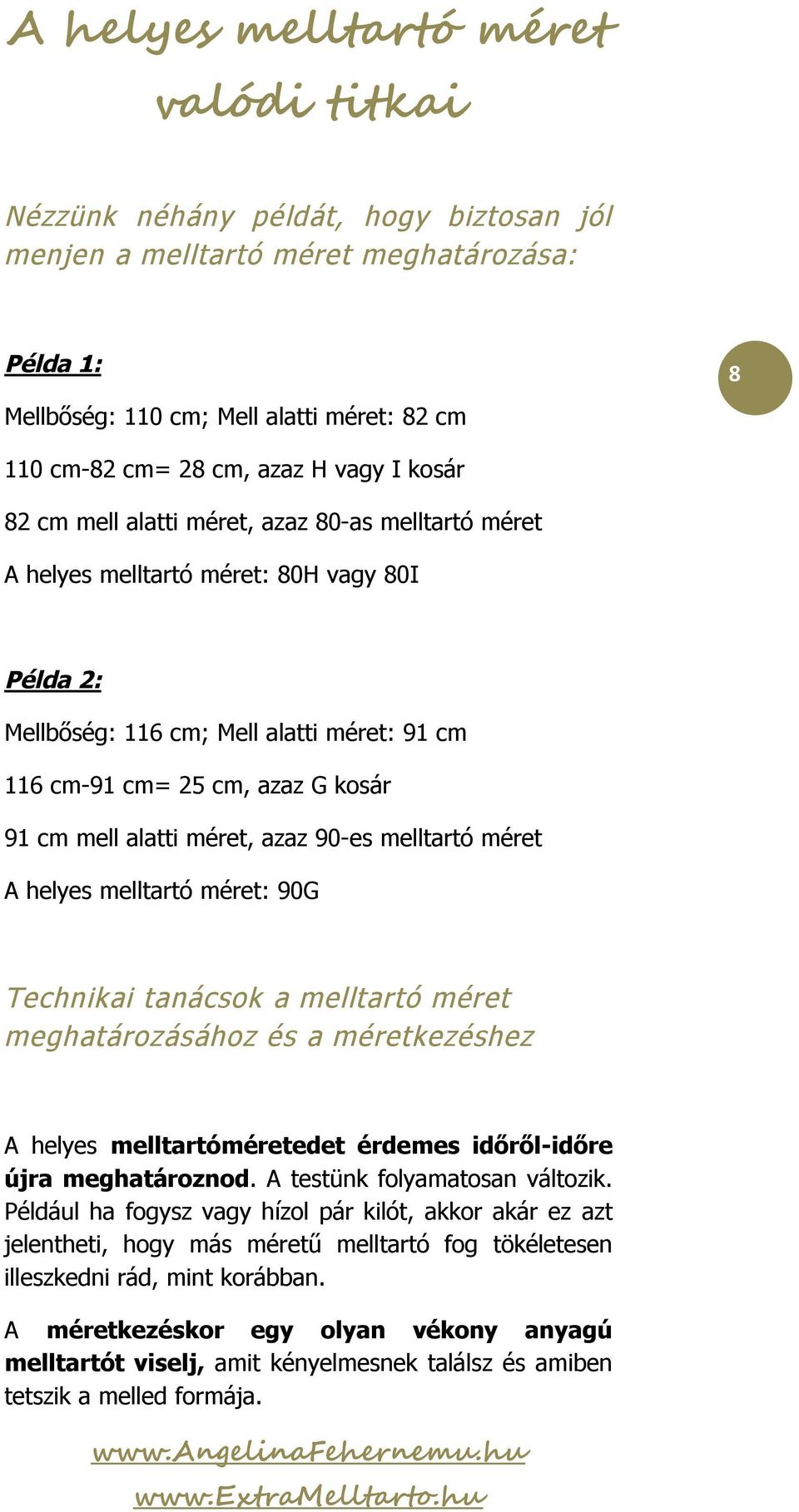 A helyes melltartó méret valódi titkai - PDF Free Download