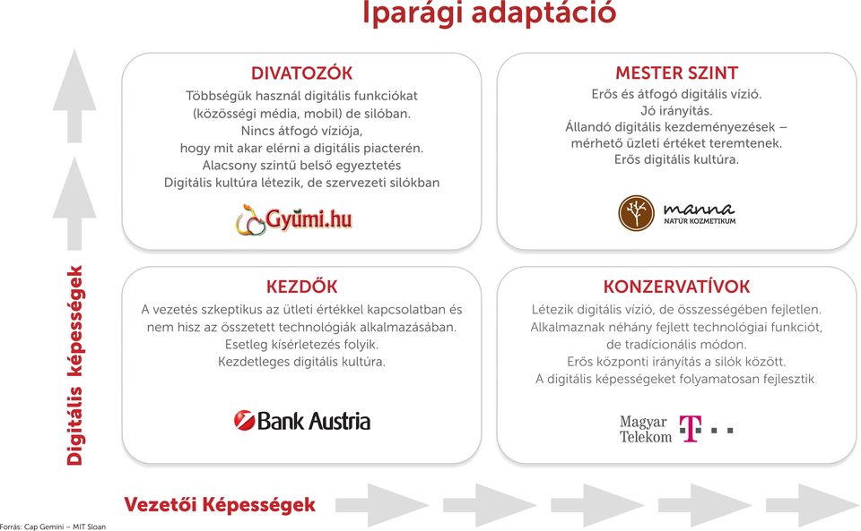 Állandó digitális kezdeményezések mérhető üzleti értéket teremtenek. Erős digitális kultúra.