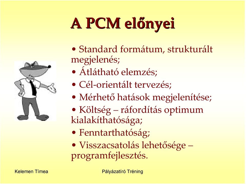 megjelenítése; Költség ráfordítás optimum kialakíthatósága;