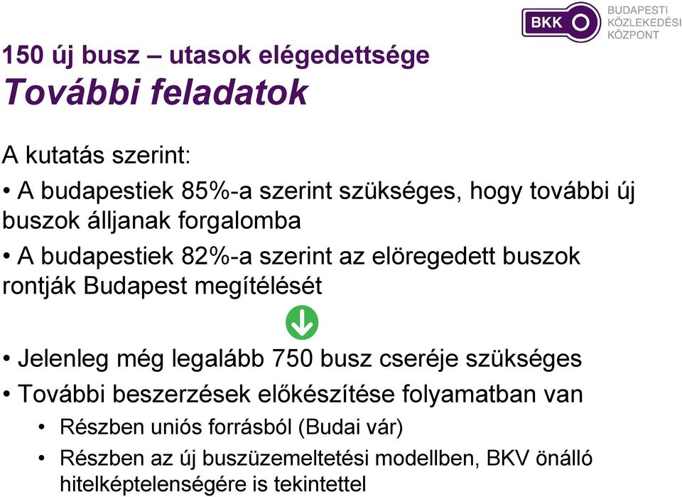 megítélését Jelenleg még legalább 750 busz cseréje szükséges További beszerzések előkészítése folyamatban van