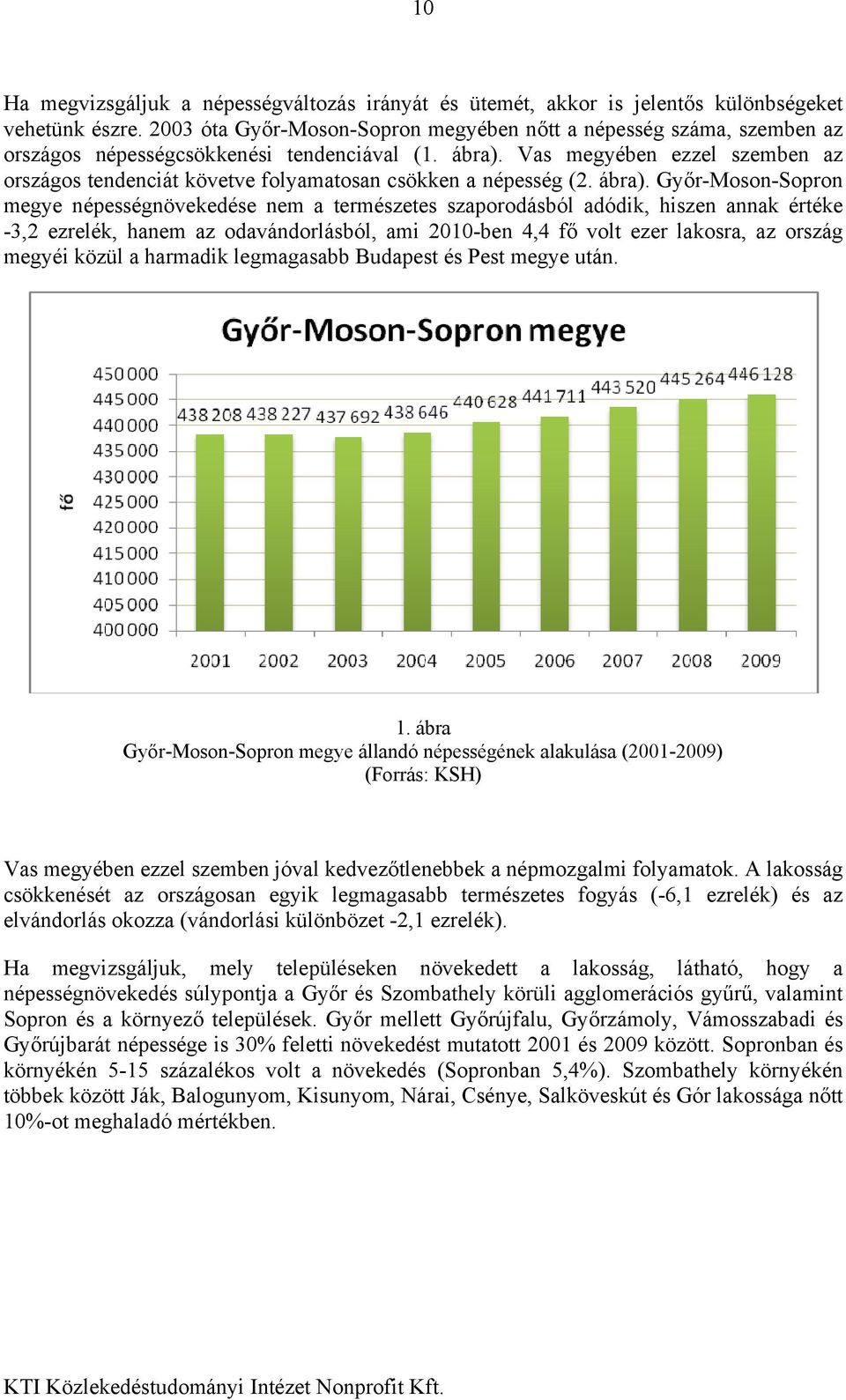 Vas megyében ezzel szemben az országos tendenciát követve folyamatosan csökken a népesség (2. ábra).