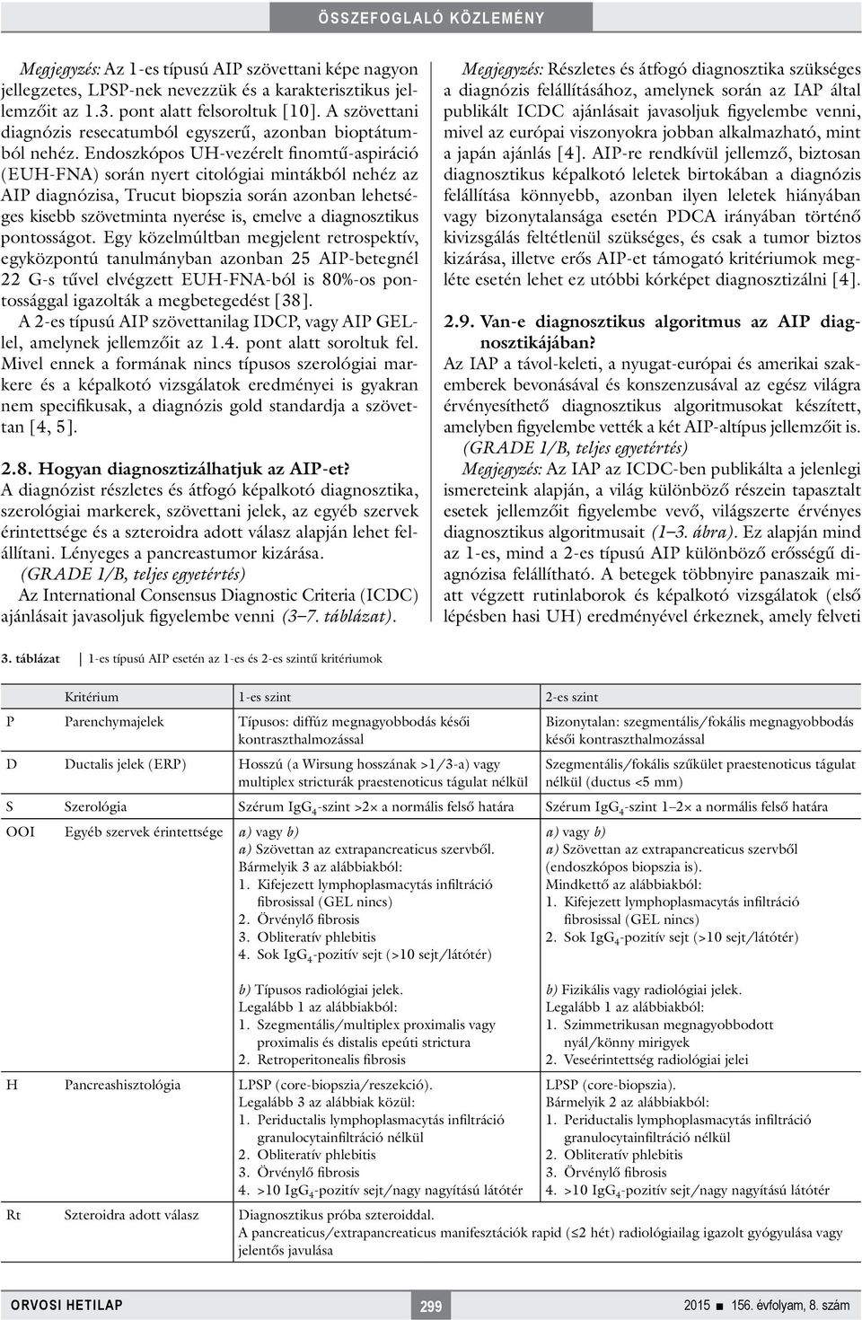 Endoszkópos UH-vezérelt finomtű-aspiráció (EUH-FNA) során nyert citológiai mintákból nehéz az AIP diagnózisa, Trucut biopszia során azonban lehetséges kisebb szövetminta nyerése is, emelve a