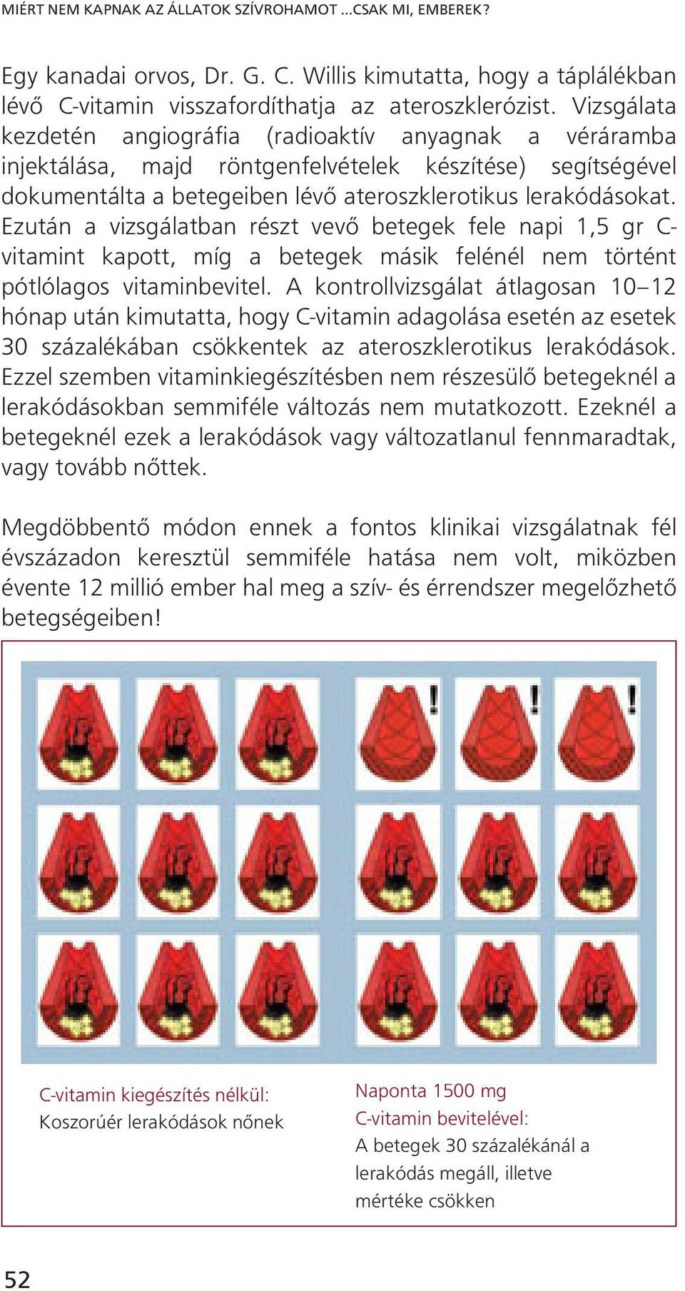 Ezután a vizsgálatban részt vevő betegek fele napi 1,5 gr C- vitamint kapott, míg a betegek másik felénél nem történt pótlólagos vitaminbevitel.