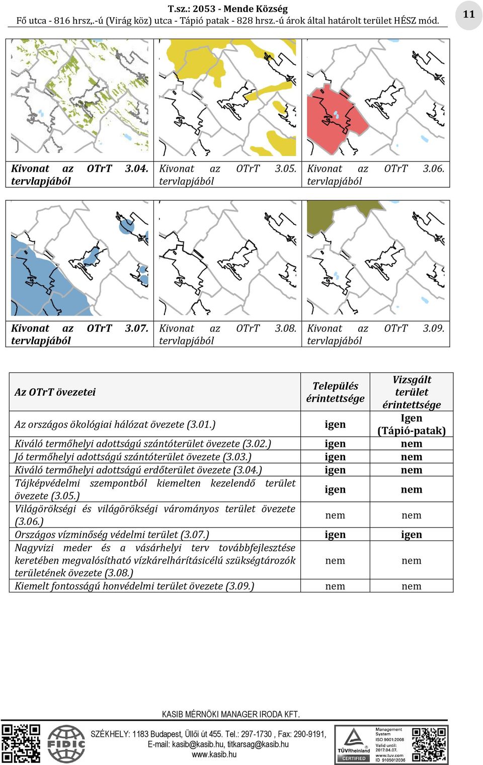 ) Kiváló termőhelyi adottságú erdőterület övezete (3.04.) Tájképvédelmi szempontból kiemelten kezelendő terület övezete (3.05.) Világörökségi és világörökségi várományos terület övezete (3.06.