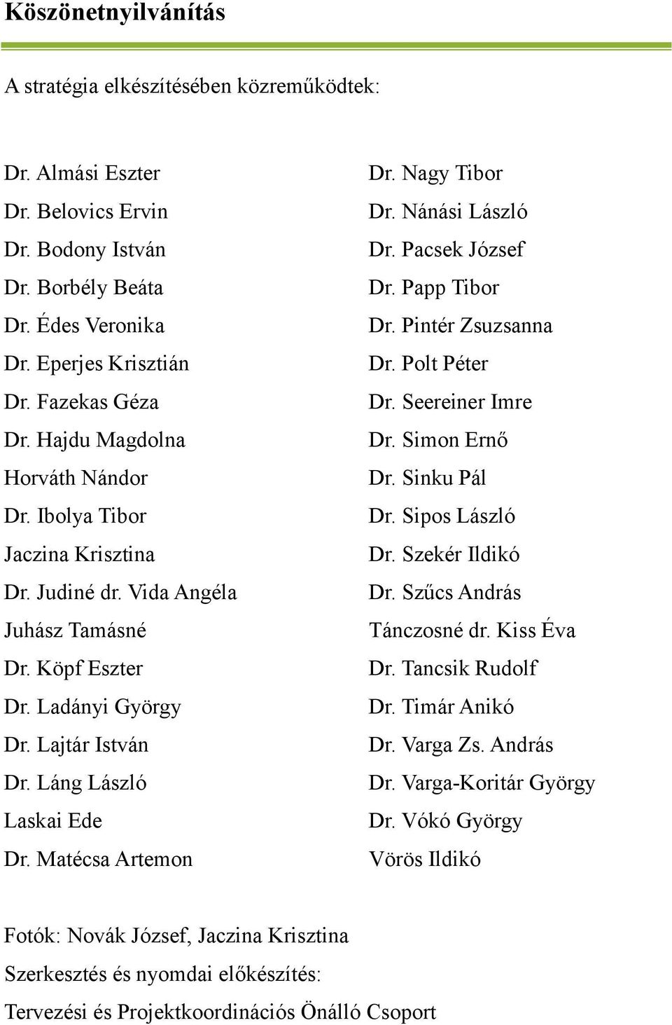 Matécsa Artemon Dr. Nagy Tibor Dr. Nánási László Dr. Pacsek József Dr. Papp Tibor Dr. Pintér Zsuzsanna Dr. Polt Péter Dr. Seereiner Imre Dr. Simon Ernő Dr. Sinku Pál Dr. Sipos László Dr.