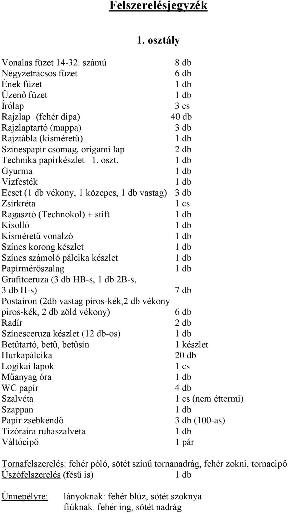 papírkészlet 1. oszt.