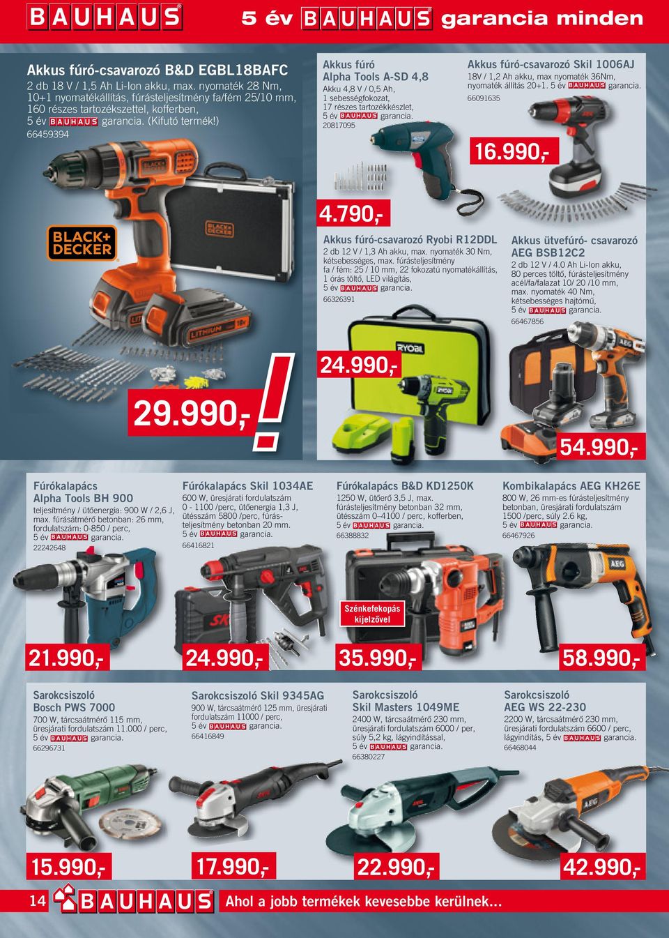 ) 6645994 Akkus fúró Alpha Tools A-SD 4,8 Akku 4,8 V / 0,5 Ah, 1 sebességfokozat, 17 részes tartozékkészlet, 20817095 Akkus fúró-csavarozó Skil 1006AJ 18V / 1,2 Ah akku, max nyomaték 6Nm, nyomaték