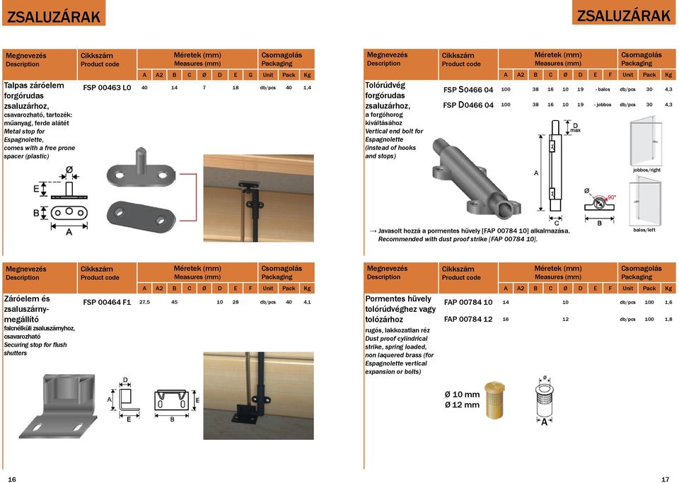 38 16 10 19 - balos db/pcs 30 4,3 100 38 16 10 19 - jobbos db/pcs 30 4,3 jobbos/right Javasolt hozzá a pormentes hüvely [FP 00784 10] alkalmazása. Recommended with dust proof strike [FP 00784 10].