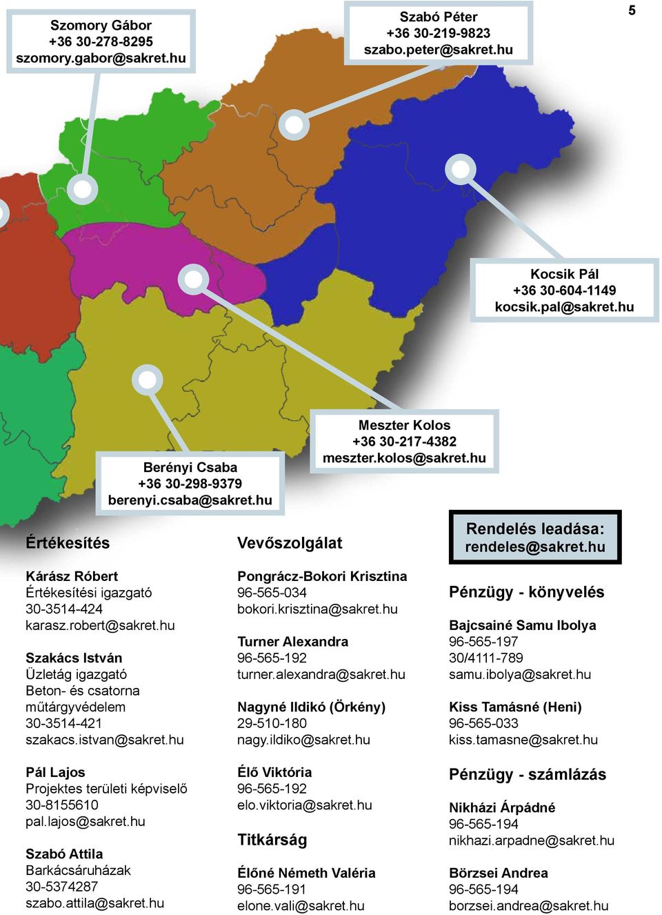 hu Szakács István Üzletág igazgató Beton és csatorna műtárgyvédelem 303514421 szakacs.istvan@sakret.hu Pál Lajos Projektes területi képviselő 308155610 pal.lajos@sakret.