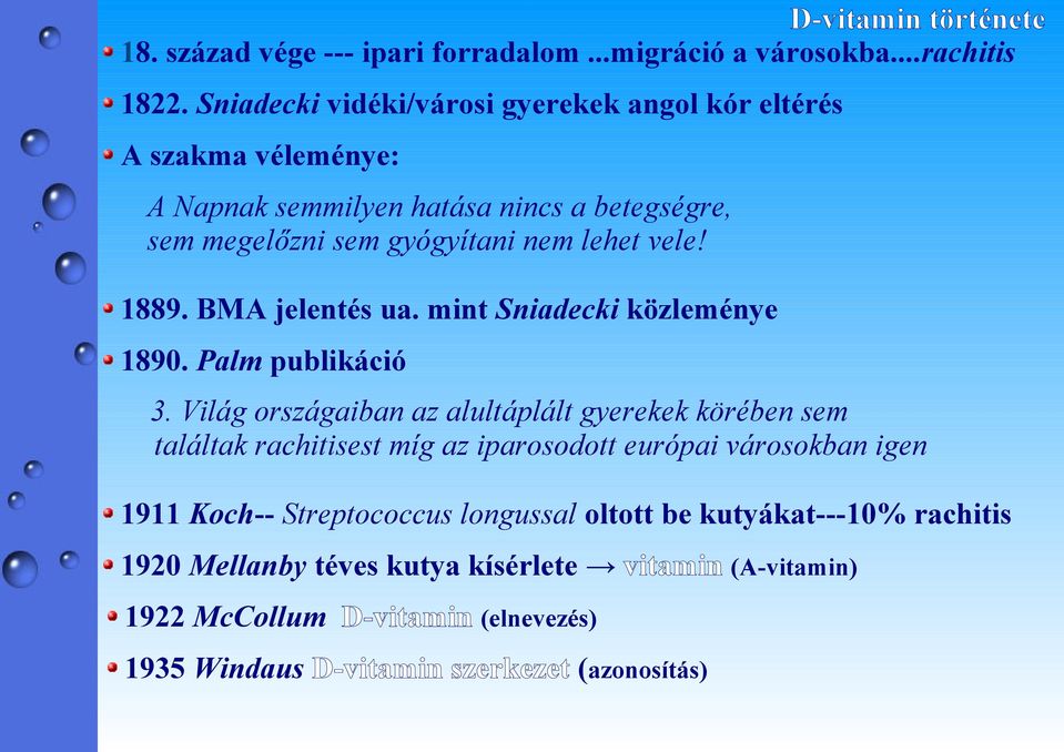1889. BMA jelentés ua. mint Sniadecki közleménye 1890. Palm publikáció 3.