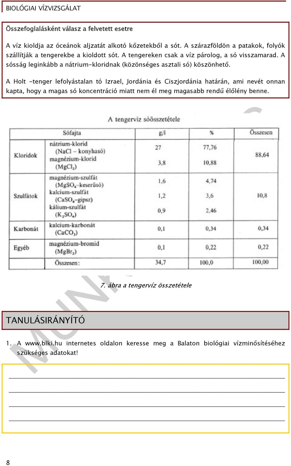 A sósság leginkább a nátrium-kloridnak (közönséges asztali só) köszönhető.