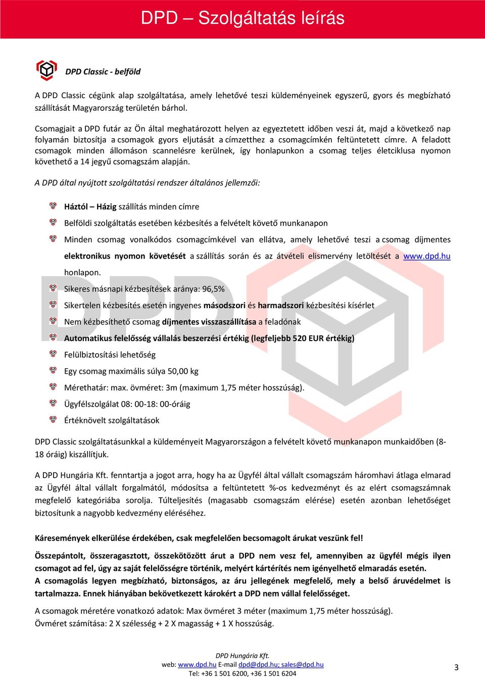 DPD Szolgáltatás leírás - PDF Free Download