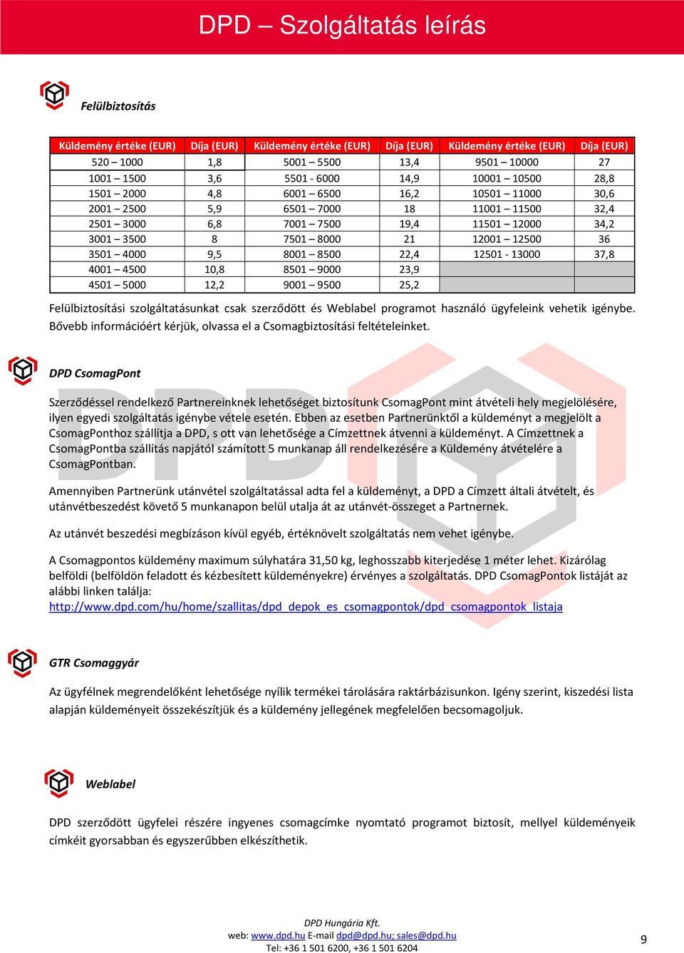 DPD Szolgáltatás leírás - PDF Free Download